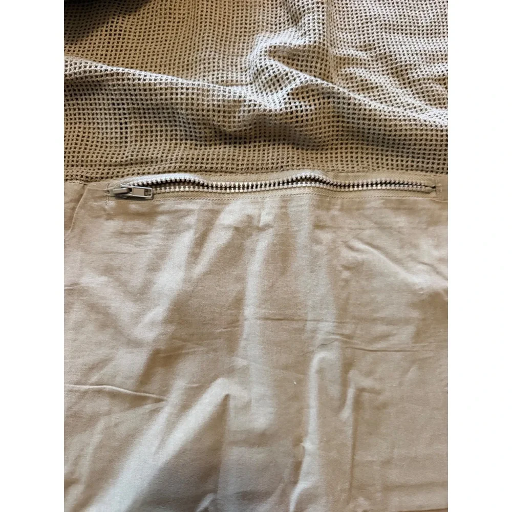 Humvee Mens Safari Photo Vest Khaki Cotton Utility Fishing Multi-Pocket Size M